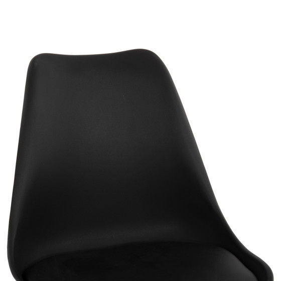 BAR STOOL VEGAS HM8000.22 MEDIUM HEIGHT BLACK POLYPROPYLENE NATURAL BEECH WOOD 47x58x100Hcm.