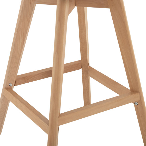 BAR STOOL VEGAS HM8000.55 MEDIUM HEIGHT CAPPUCCINO POLYPROPYLENE NATURAL BEECH WOOD 47x58x100Hcm.