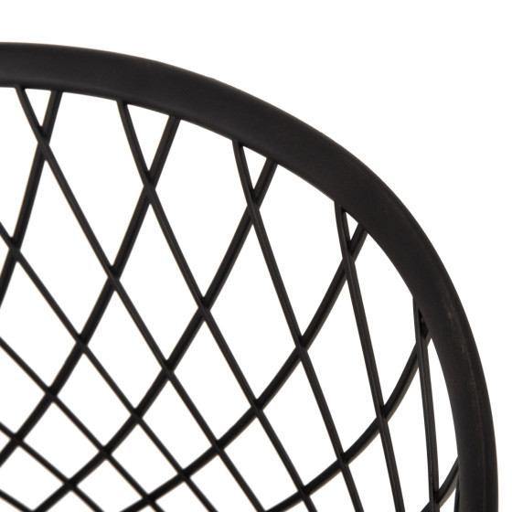 ARMCHAIR ARIADNE HM8001.22 BLACK POLYPROPYLENE- BLACK METAL LEGS 63x56x80Hcm.