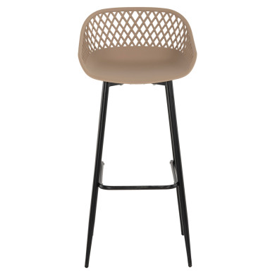 BAR STOOL AVAYA HM8686.13 CAPPUCCINO POLYPROPYLENE-BLACK METAL LEGS 46x48x99Hcm.