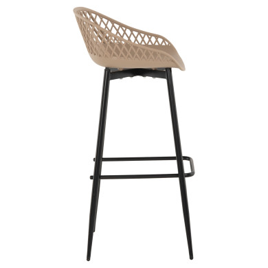 BAR STOOL AVAYA HM8686.13 CAPPUCCINO POLYPROPYLENE-BLACK METAL LEGS 46x48x99Hcm.