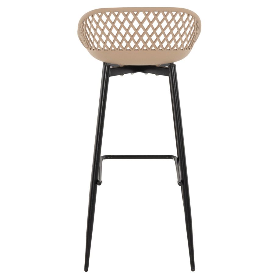 BAR STOOL AVAYA HM8686.13 CAPPUCCINO POLYPROPYLENE-BLACK METAL LEGS 46x48x99Hcm.