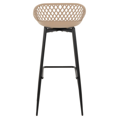 BAR STOOL AVAYA HM8686.13 CAPPUCCINO POLYPROPYLENE-BLACK METAL LEGS 46x48x99Hcm.