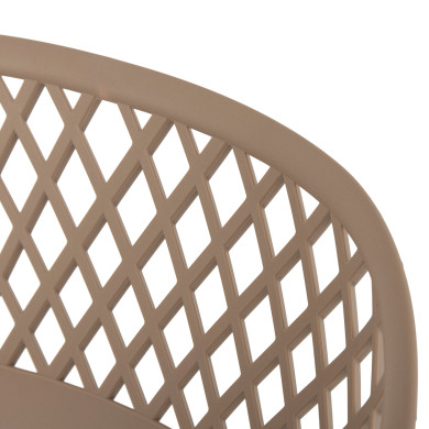 BAR STOOL AVAYA HM8686.13 CAPPUCCINO POLYPROPYLENE-BLACK METAL LEGS 46x48x99Hcm.