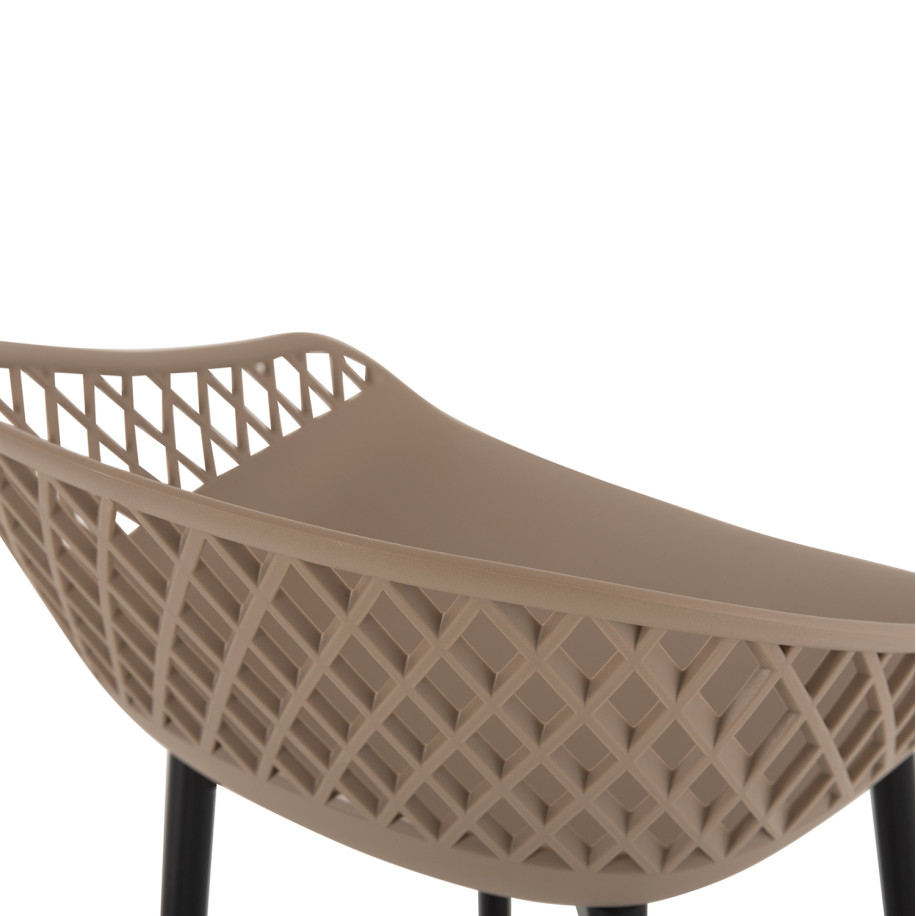 BAR STOOL AVAYA HM8686.13 CAPPUCCINO POLYPROPYLENE-BLACK METAL LEGS 46x48x99Hcm.