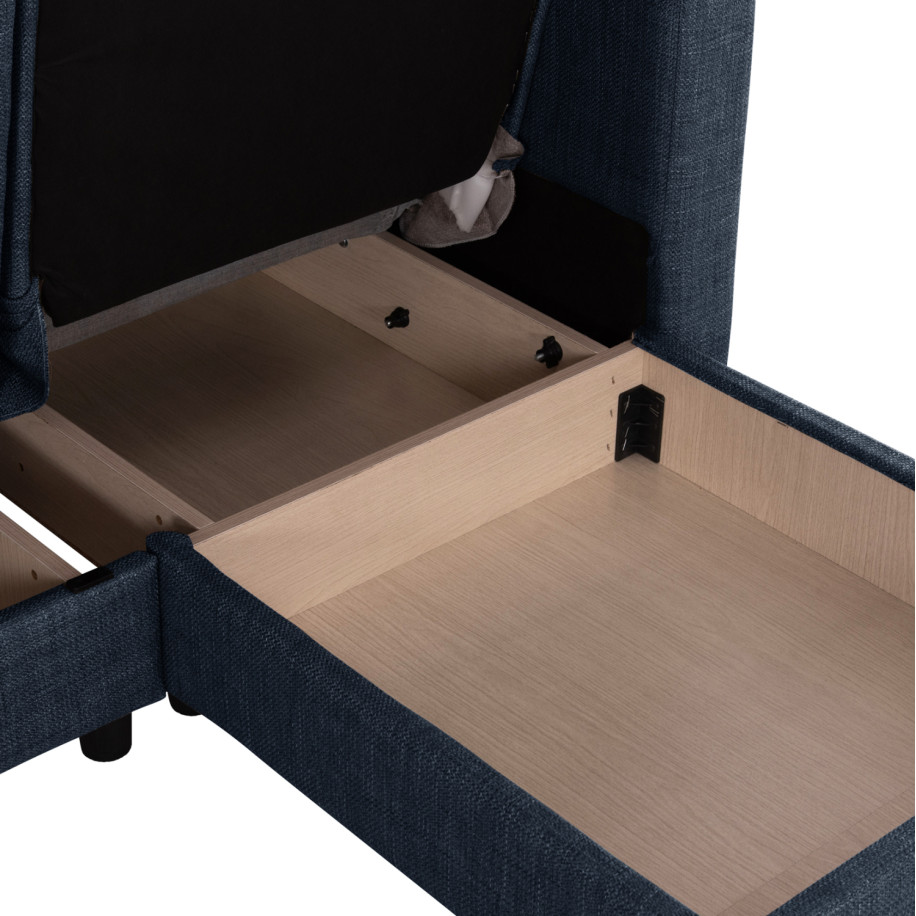 ΚΑΝΑΠΕΣ ΚΡΕΒΑΤΙ GHUFRAN ΓΩΝΙΑ ΑΝΑΣΤΡΕΨΙΜΗ ΜΠΛΕ HM3244.07 ΜΕ ΑΠΟΘΗΚΕΤΙΚΟ ΧΩΡΟ 202x140x78Yεκ.