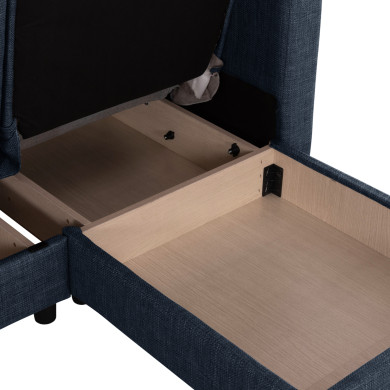 ΚΑΝΑΠΕΣ ΚΡΕΒΑΤΙ GHUFRAN ΓΩΝΙΑ ΑΝΑΣΤΡΕΨΙΜΗ ΜΠΛΕ HM3244.07 ΜΕ ΑΠΟΘΗΚΕΤΙΚΟ ΧΩΡΟ 202x140x78Yεκ.