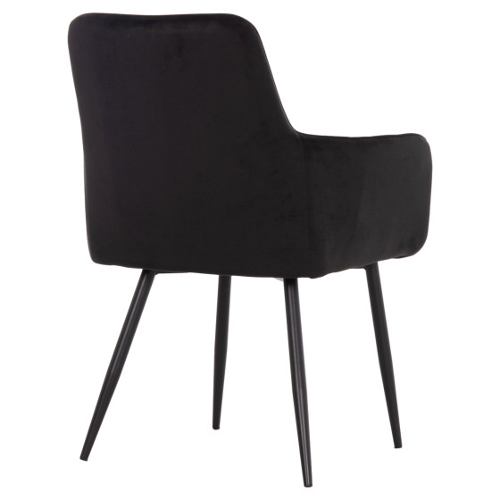 ARMCHAIR LATRELL HM8582.04 BLACK VELVET & BLACK METAL LEGS 54x57x84Hcm.