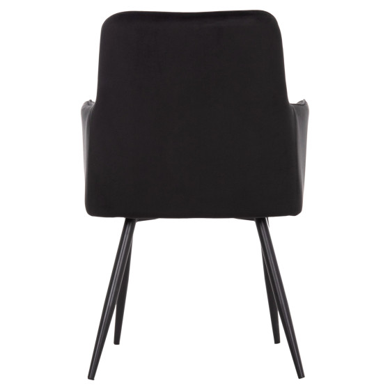 ARMCHAIR LATRELL HM8582.04 BLACK VELVET & BLACK METAL LEGS 54x57x84Hcm.