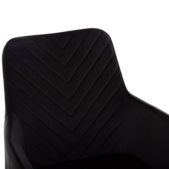 ARMCHAIR LATRELL HM8582.04 BLACK VELVET & BLACK METAL LEGS 54x57x84Hcm.