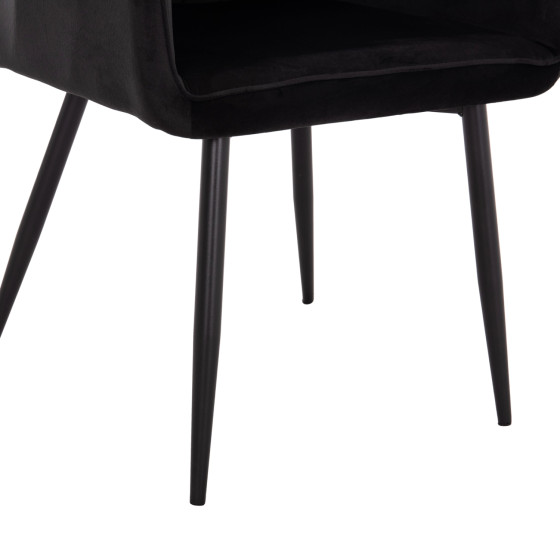 ARMCHAIR LATRELL HM8582.04 BLACK VELVET & BLACK METAL LEGS 54x57x84Hcm.