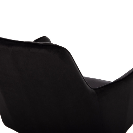 ARMCHAIR LATRELL HM8582.04 BLACK VELVET & BLACK METAL LEGS 54x57x84Hcm.