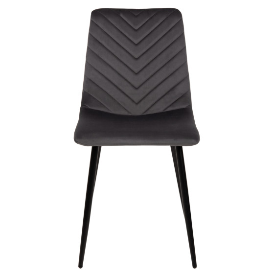 DINING CHAIR LATRELL HM8587.01 GREY VELVET & BLACK METAL LEGS 43x54x88Hcm.