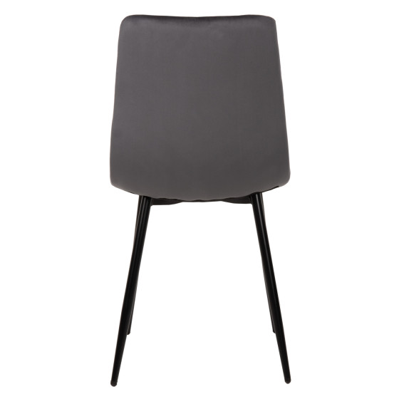 DINING CHAIR LATRELL HM8587.01 GREY VELVET & BLACK METAL LEGS 43x54x88Hcm.