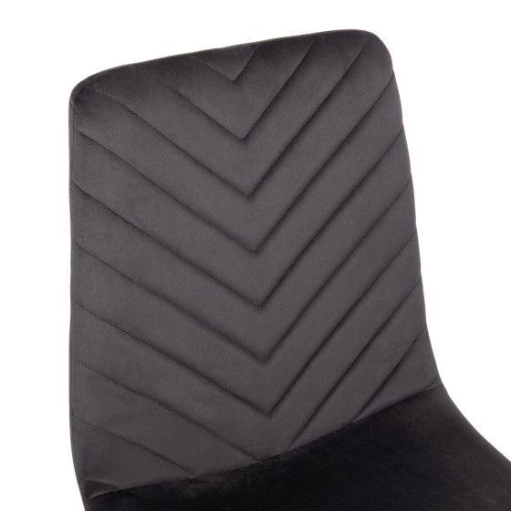 DINING CHAIR LATRELL HM8587.01 GREY VELVET & BLACK METAL LEGS 43x54x88Hcm.