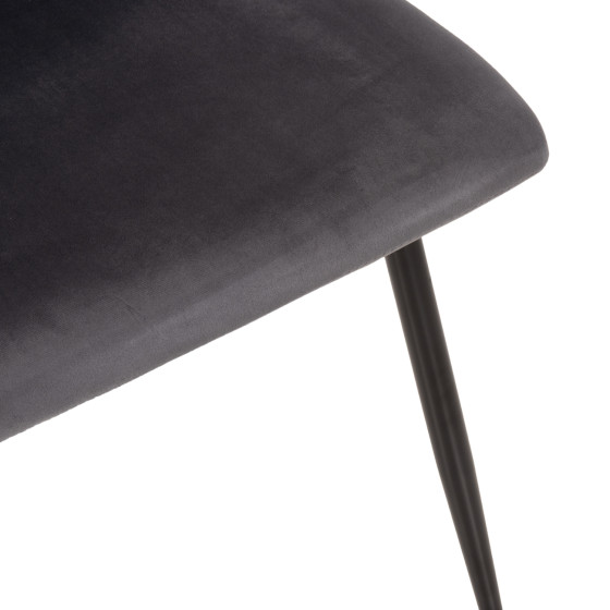DINING CHAIR LATRELL HM8587.01 GREY VELVET & BLACK METAL LEGS 43x54x88Hcm.