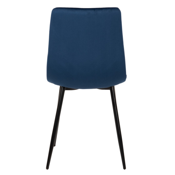 DINING CHAIR LATRELL HM8587.08 BLUE VELVET & BLACK METAL LEGS 43x54x88Hcm.