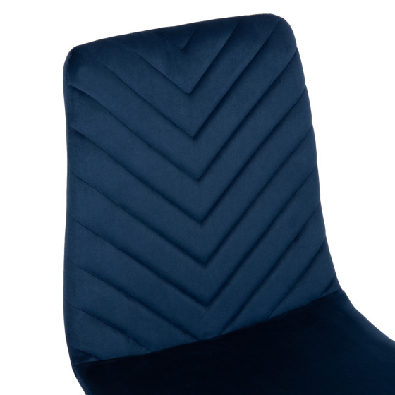 DINING CHAIR LATRELL HM8587.08 BLUE VELVET & BLACK METAL LEGS 43x54x88Hcm.