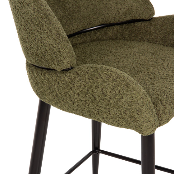 ΣΚΑΜΠΟ ΜΕΣΑΙΟΥ ΥΨΟΥΣ SARKY HM8586.03 ΥΦΑΣΜΑ ΜΠΟΥΚΛΕ ΠΡΑΣΙΝΟ-ΜΕΤΑΛΛΙΚΑ ΠΟΔΙΑ 55x62x105Yεκ.