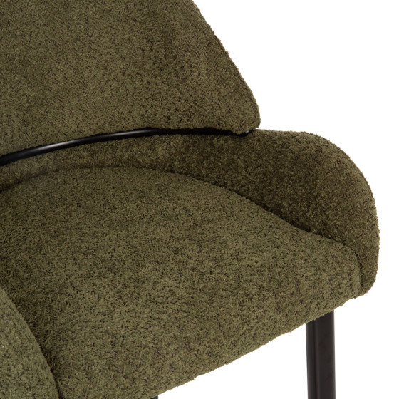 ΣΚΑΜΠΟ ΜΕΣΑΙΟΥ ΥΨΟΥΣ SARKY HM8586.03 ΥΦΑΣΜΑ ΜΠΟΥΚΛΕ ΠΡΑΣΙΝΟ-ΜΕΤΑΛΛΙΚΑ ΠΟΔΙΑ 55x62x105Yεκ.