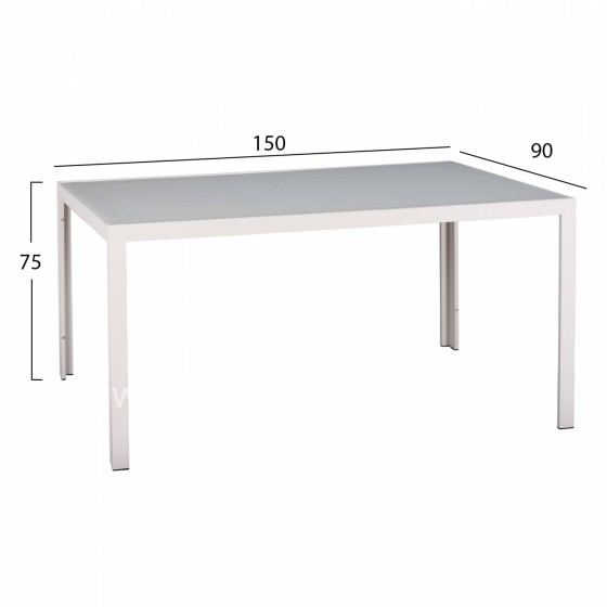 ΣΕΤ ΤΡΑΠΕΖΑΡΙΑΣ 5ΤΜΧ ΤΡΑΠ. 150Χ90 & ΠΟΛ/ΝΕΣ ΑΛΟΥΜΙΝΙΟΥ ΜΕ POLYWOOD ΛΕΥΚΕΣ HM11706.01