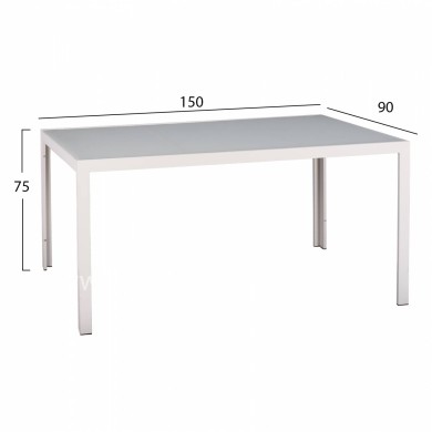 ΣΕΤ ΤΡΑΠΕΖΑΡΙΑΣ 5ΤΜΧ ΤΡΑΠ. 150Χ90 & ΠΟΛ/ΝΕΣ ΑΛΟΥΜΙΝΙΟΥ ΜΕ POLYWOOD ΛΕΥΚΕΣ HM11706.01