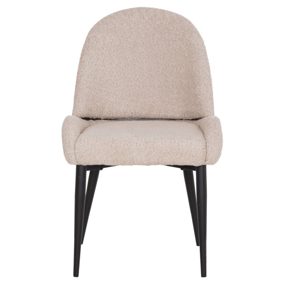 CHAIR SARKY HM8585.02 BOUCLE ECRU FABRIC-BLACK METAL LEGS 55x62x89Hcm.