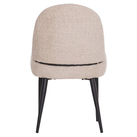 CHAIR SARKY HM8585.02 BOUCLE ECRU FABRIC-BLACK METAL LEGS 55x62x89Hcm.