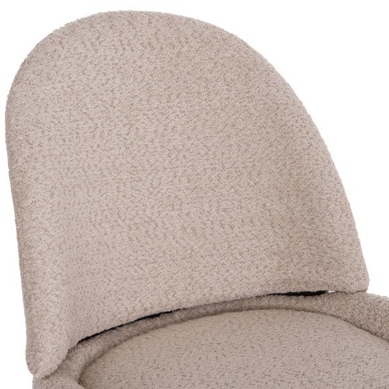 CHAIR SARKY HM8585.02 BOUCLE ECRU FABRIC-BLACK METAL LEGS 55x62x89Hcm.