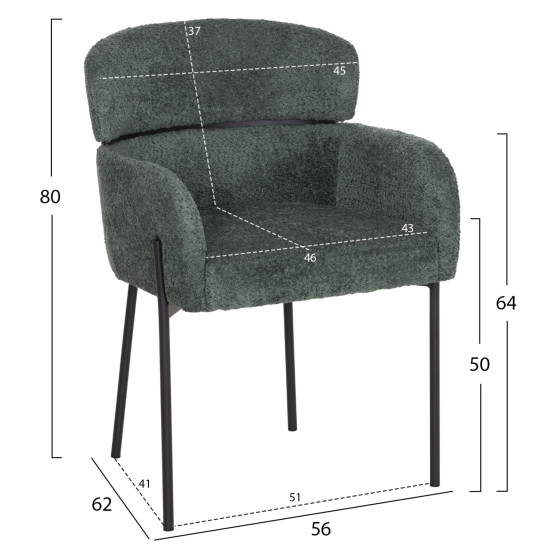 ΠΟΛΥΘΡΟΝΑ WOLF HM8583.03 ΠΕΤΡΟΛ ΥΦΑΣΜΑ ΜΠΟΥΚΛΕ ΜΕ ΜΕΤΑΛΛΙΚΑ ΠΟΔΙΑ 56x62x80Yεκ.