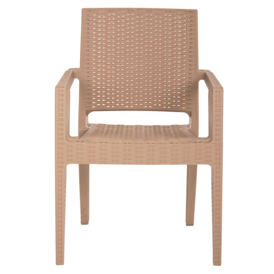 ARMCHAIR POLYPROPYLENE HEAVY-DUTY KAGANU HM5134.03 CAPPUCCINO 58x55x88Hcm.