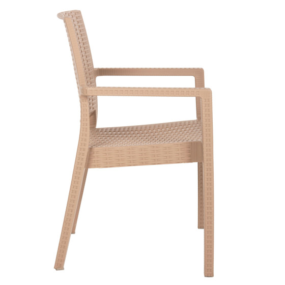 ARMCHAIR POLYPROPYLENE HEAVY-DUTY KAGANU HM5134.03 CAPPUCCINO 58x55x88Hcm.
