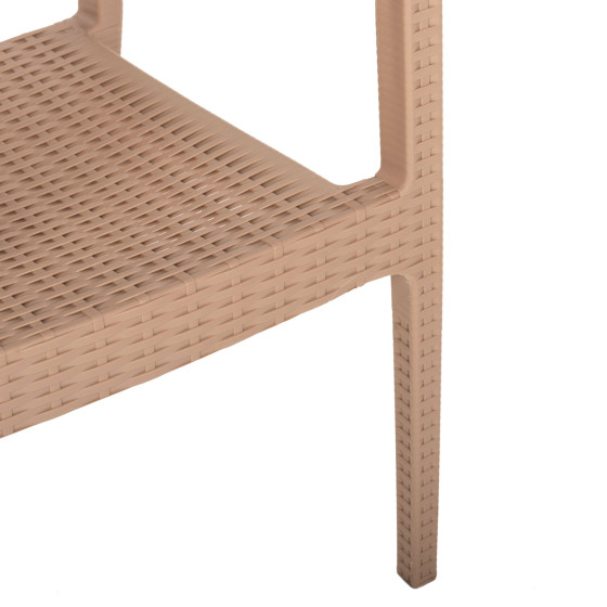 ARMCHAIR POLYPROPYLENE HEAVY-DUTY KAGANU HM5134.03 CAPPUCCINO 58x55x88Hcm.