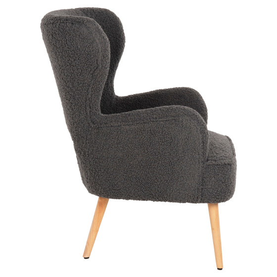ARMCHAIR MYLIE HM8394.21 GREY BOUCLE FABRIC 66X75X93Hcm.