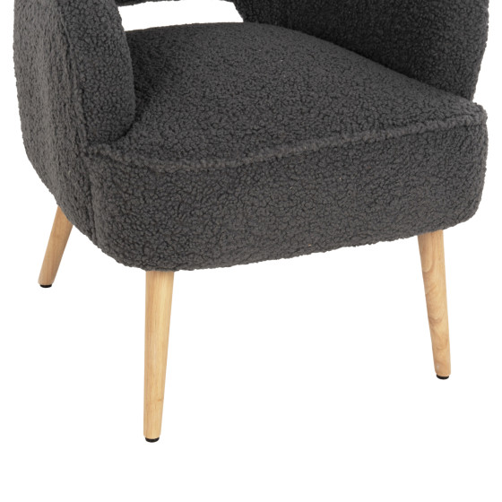 ARMCHAIR MYLIE HM8394.21 GREY BOUCLE FABRIC 66X75X93Hcm.