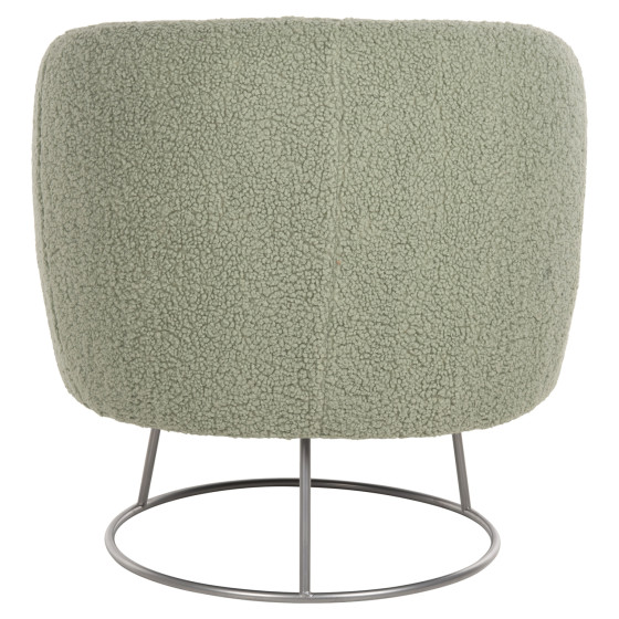 ARMCHAIR ARIEN HM8403.27 BOUCLE FABRIC IN PISTACHIO GREEN-SILVER METAL BASE 78x75x84Hcm.