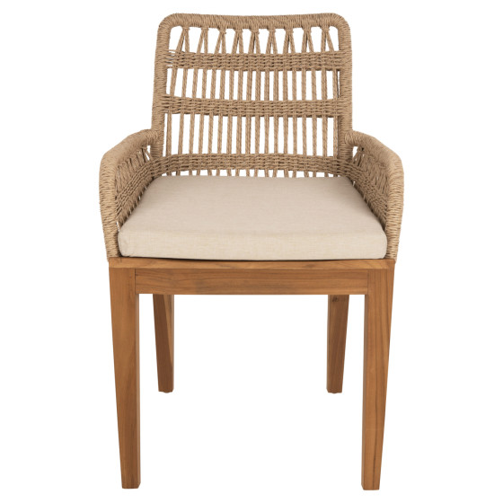 ARMCHAIR STARDOM HM9760.01 TEAK WOOD AND ROPE-NATURAL COLOR 57x65x83Hcm.