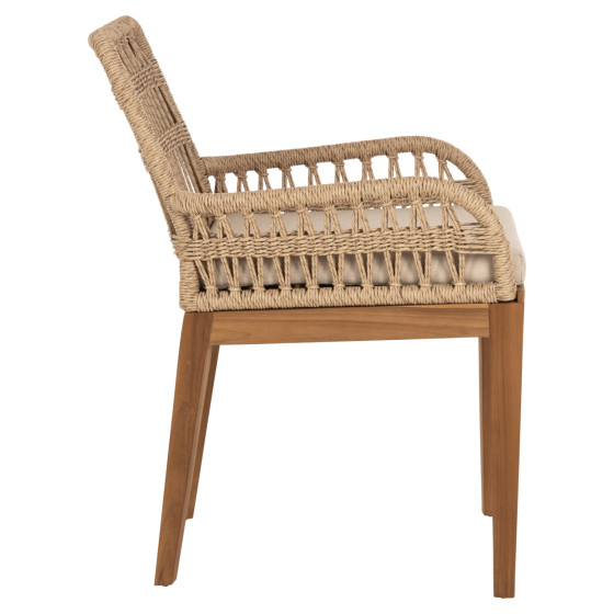 ARMCHAIR STARDOM HM9760.01 TEAK WOOD AND ROPE-NATURAL COLOR 57x65x83Hcm.
