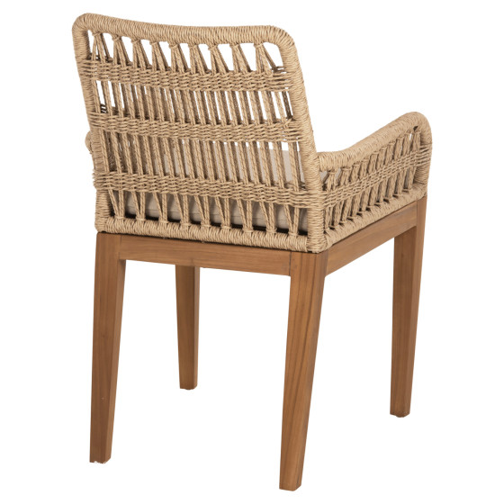 ARMCHAIR STARDOM HM9760.01 TEAK WOOD AND ROPE-NATURAL COLOR 57x65x83Hcm.