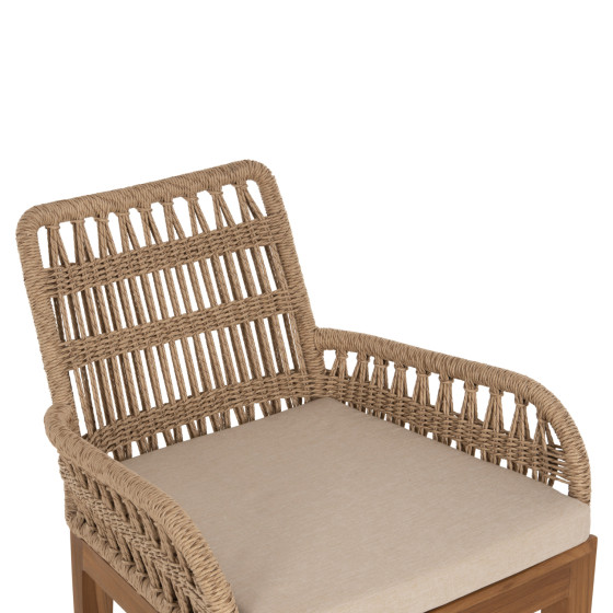 ARMCHAIR STARDOM HM9760.01 TEAK WOOD AND ROPE-NATURAL COLOR 57x65x83Hcm.