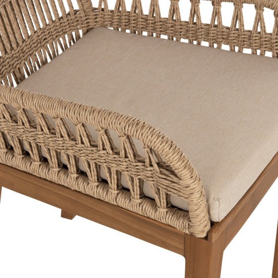 ARMCHAIR STARDOM HM9760.01 TEAK WOOD AND ROPE-NATURAL COLOR 57x65x83Hcm.