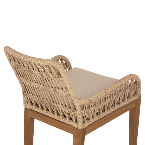 ARMCHAIR STARDOM HM9760.01 TEAK WOOD AND ROPE-NATURAL COLOR 57x65x83Hcm.