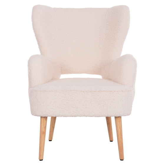 ARMCHAIR MYLIE HM8394.23 WHITE BOUCLE FABRIC 66x76x90Hcm.