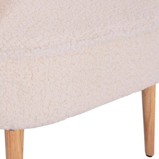 ARMCHAIR MYLIE HM8394.23 WHITE BOUCLE FABRIC 66x76x90Hcm.