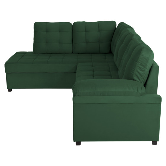 SOFABED LEFT CORNER JADE HM3144.05L CYPRESS GREEN VELVET 250x80-180x73-88Hcm.