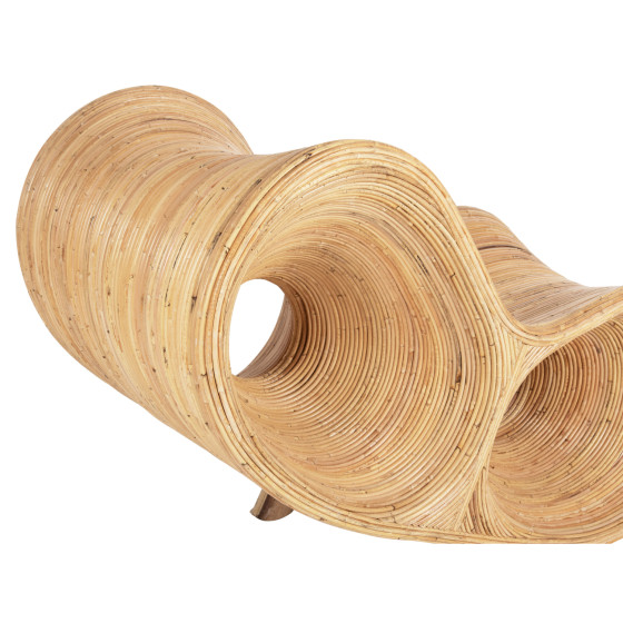 ARMCHAIR CURVY LOUNGE HM9645.01 RATTAN IN NATURAL COLOR 63x128x97Hcm.