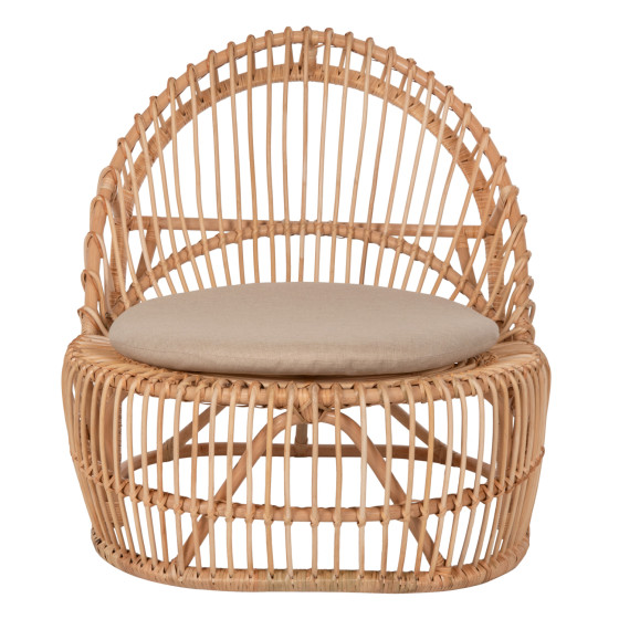 ARMCHAIR ENTROPY HM9840.01 RATTAN IN NATURAL-ECRU CUSHION 80x97x85Hcm.