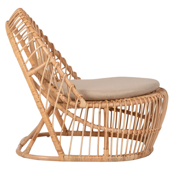 ARMCHAIR ENTROPY HM9840.01 RATTAN IN NATURAL-ECRU CUSHION 80x97x85Hcm.