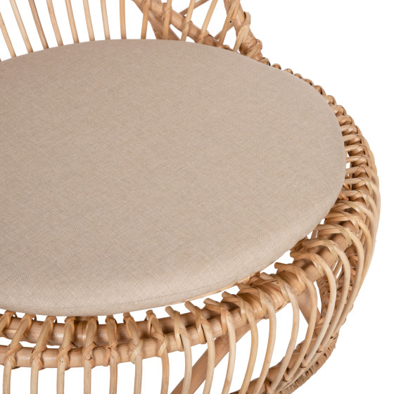 ARMCHAIR ENTROPY HM9840.01 RATTAN IN NATURAL-ECRU CUSHION 80x97x85Hcm.