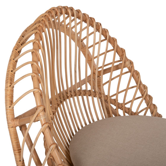 ARMCHAIR ENTROPY HM9840.01 RATTAN IN NATURAL-ECRU CUSHION 80x97x85Hcm.